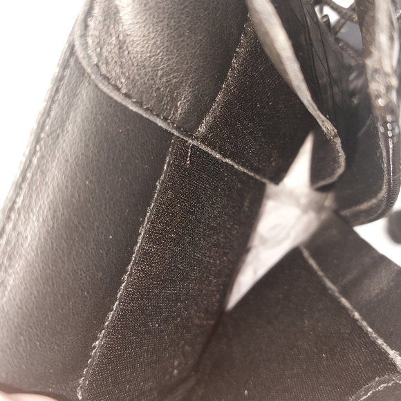 Coutgo Womens Mid Calf Lace Up Boots Lug Sole Closed ToeSide Zipper Military - Picture 7 of 9